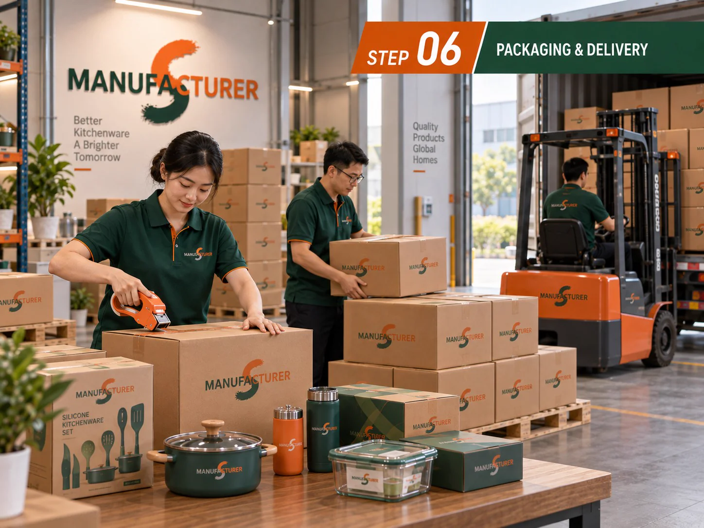 Preparing branded kitchenware packaging and cartons