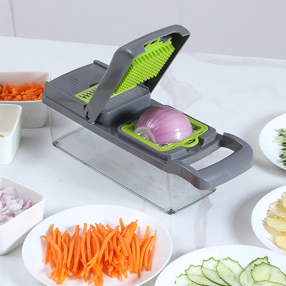 14-in-1 chopper with onion and prepared vegetables